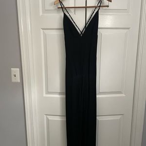 Emporio Armani black dress. Low neckline. Floor length.